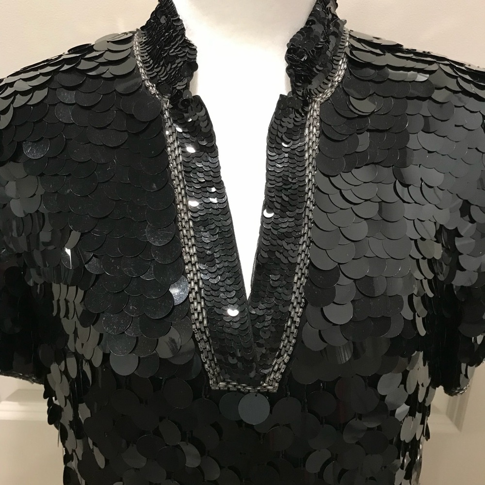 MSK Black Sequin Blouse